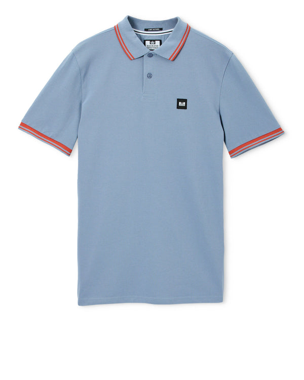 Weekend Offender Levanto Tipped Polo Shirt Blue Shadow