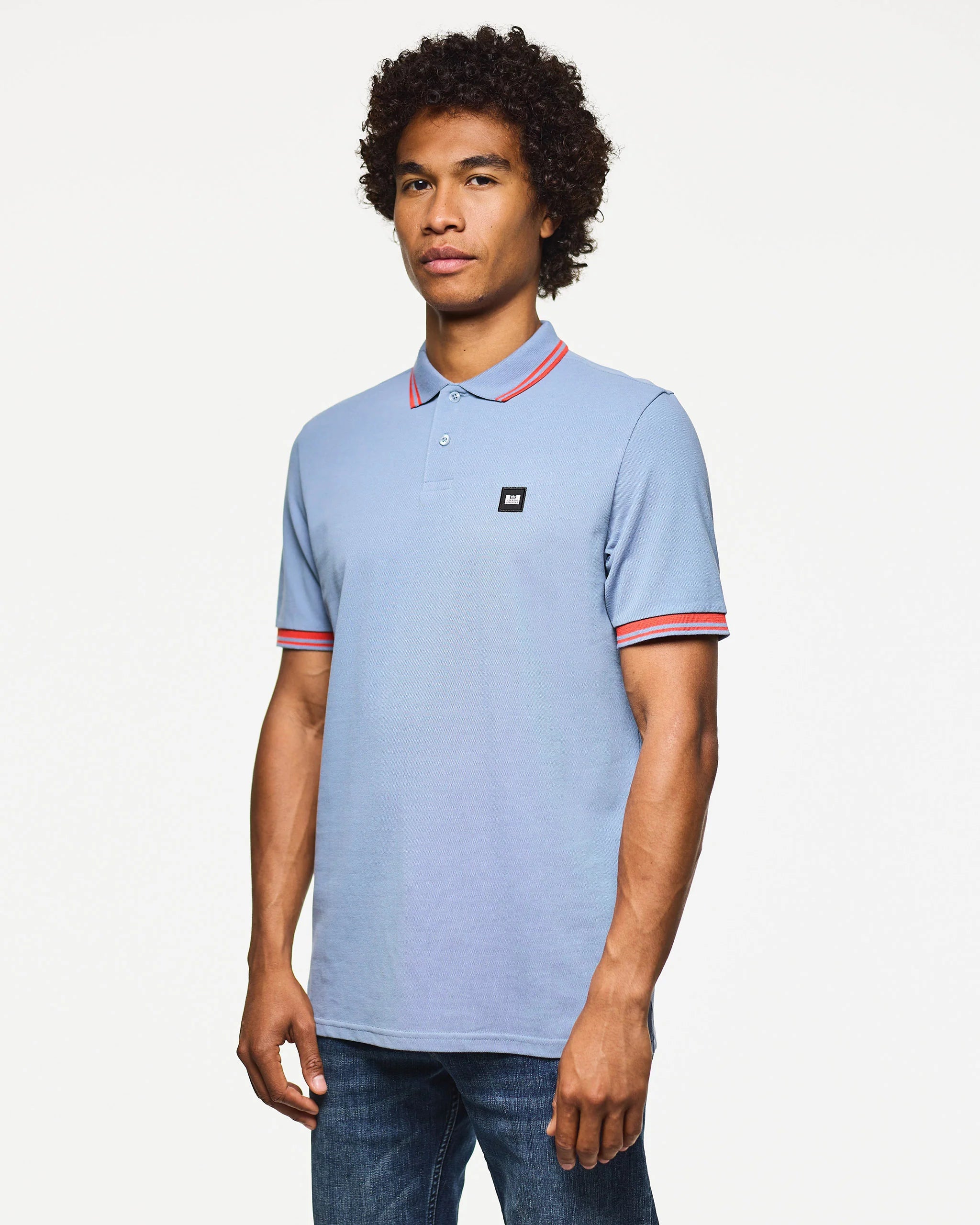 Weekend Offender Levanto Tipped Polo Shirt Blue Shadow