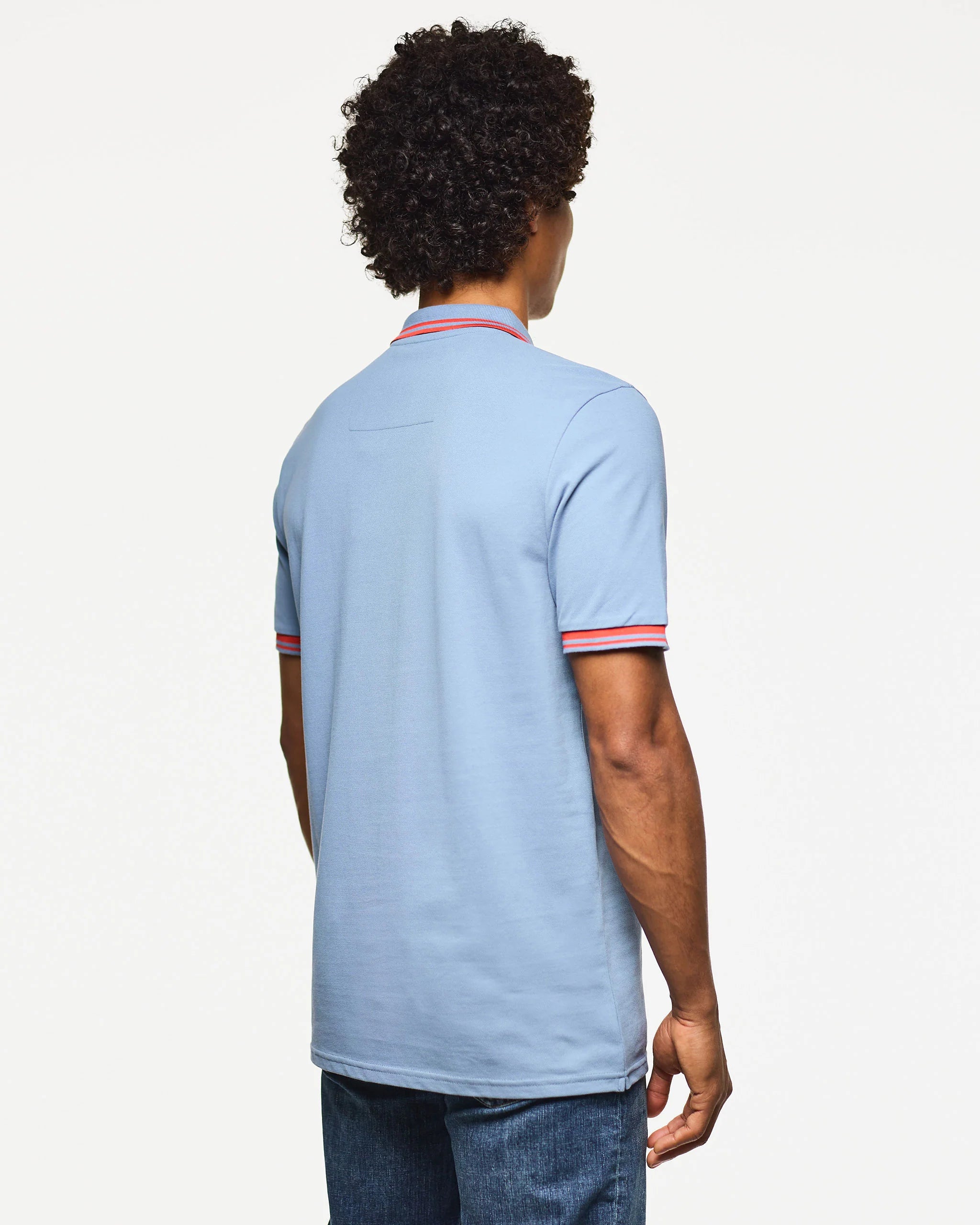Weekend Offender Levanto Tipped Polo Shirt Blue Shadow