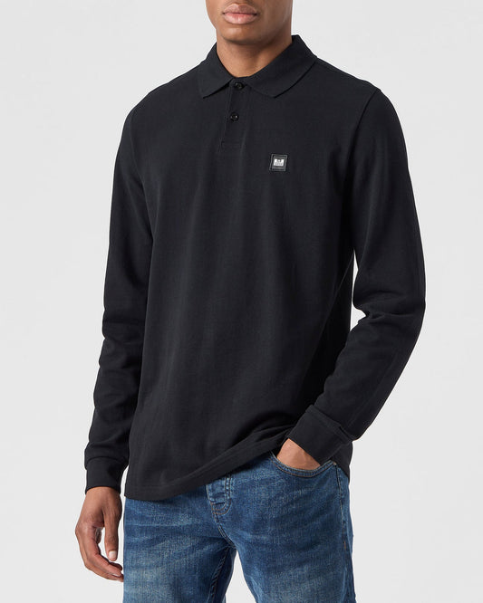 Weekend Offender Dice Long Sleeve Polo Shirt Black