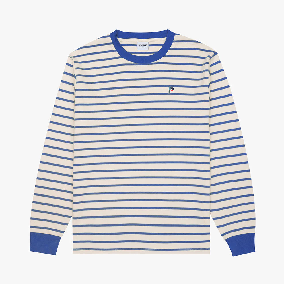 Parlez Shore LS Stripe Crew Azure Blue