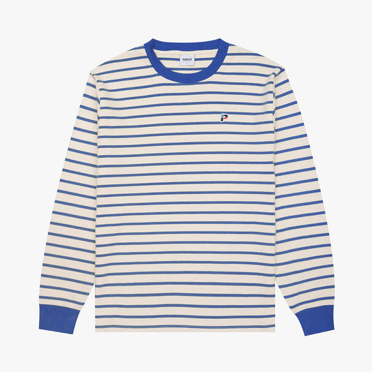 Parlez Shore LS Stripe Crew Azure Blue