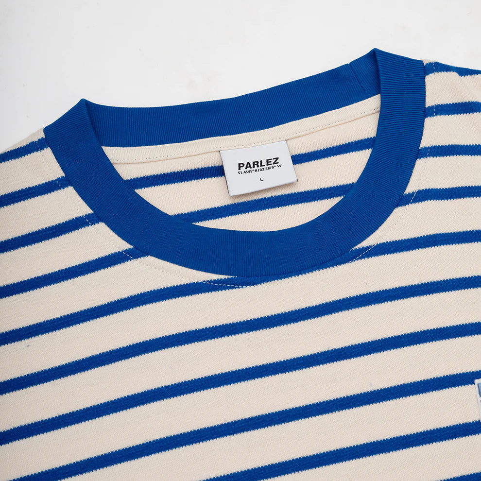 Parlez Shore LS Stripe Crew Azure Blue