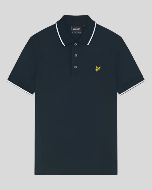Lyle & Scott Tipped Polo Dark Navy/White