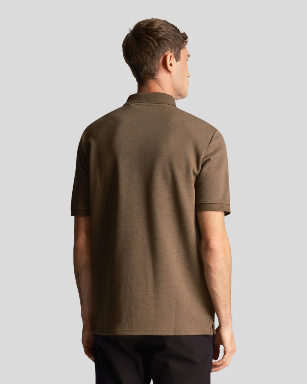Lyle & Scott Chunky Slub Polo Shirt Olive