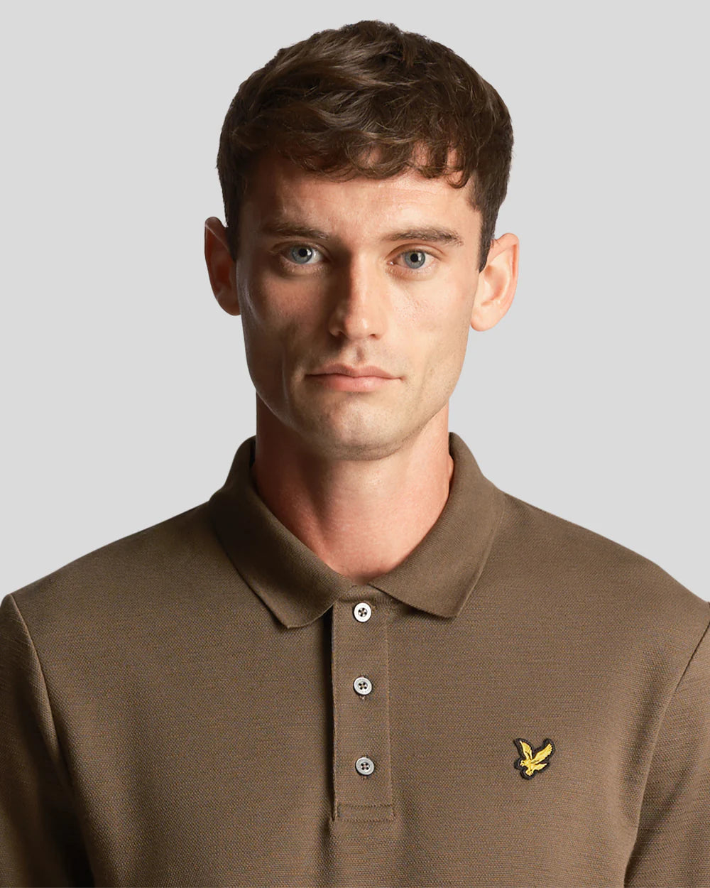 Lyle & Scott Chunky Slub Polo Shirt Olive