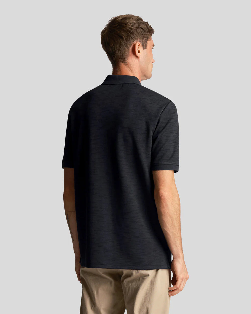 Lyle & Scott Chunky Slub Polo Shirt Dark Navy