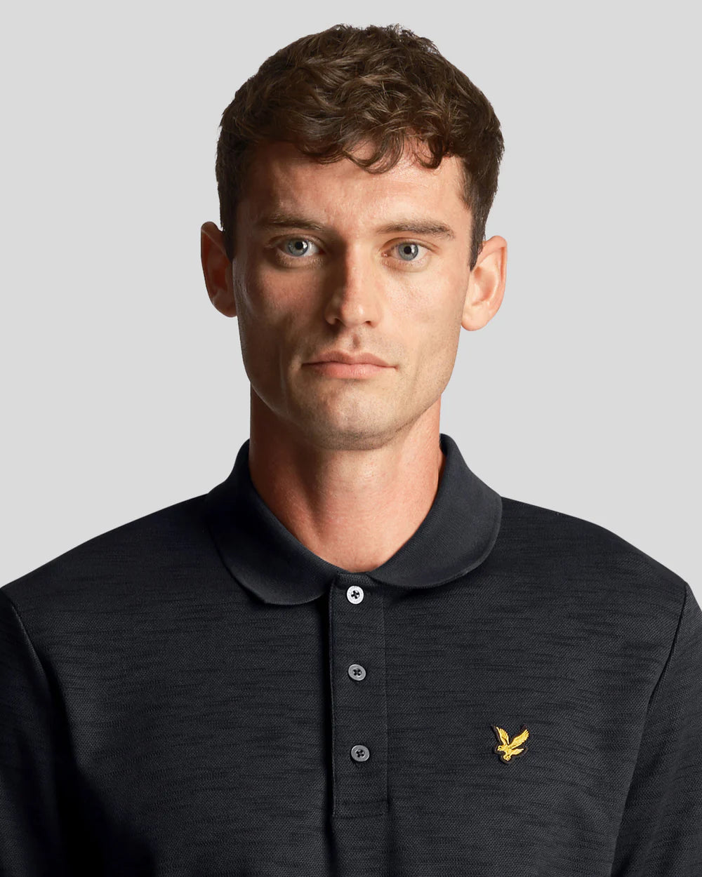 Lyle & Scott Chunky Slub Polo Shirt Dark Navy