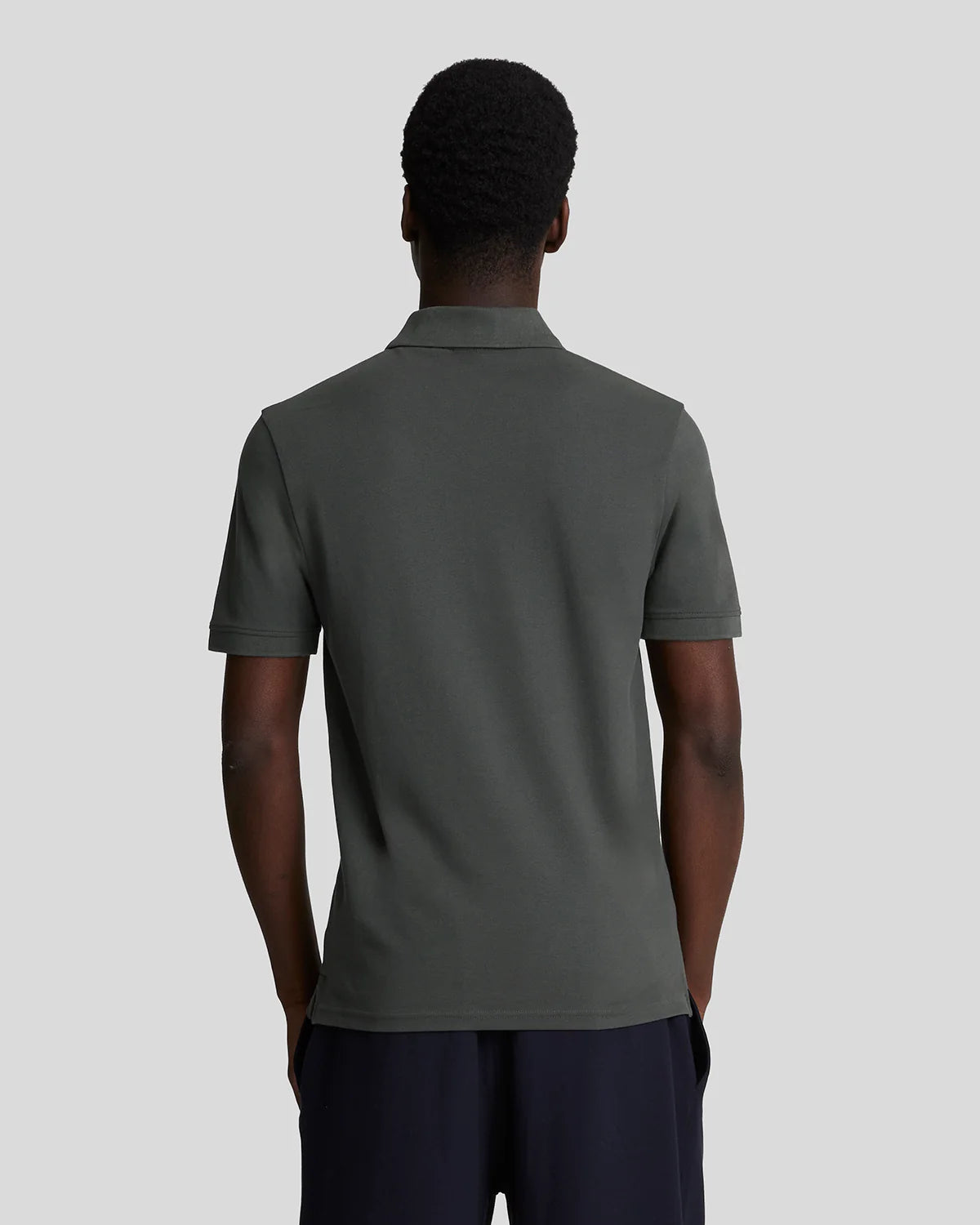 Lyle & Scott Tonal Eagle Polo Shirt in Gunmetal Grey