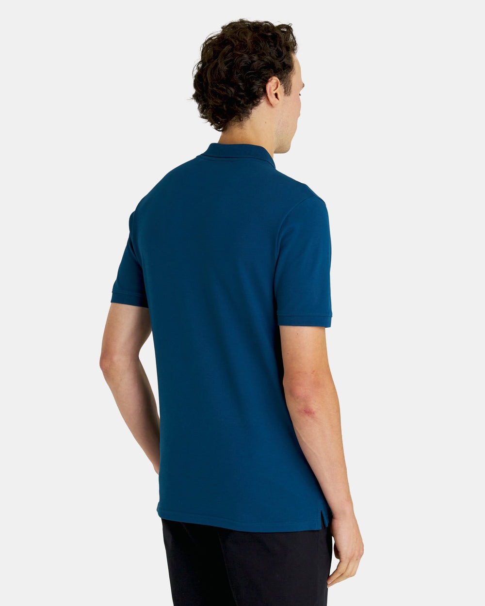 Plain navy blue deals polo shirt back