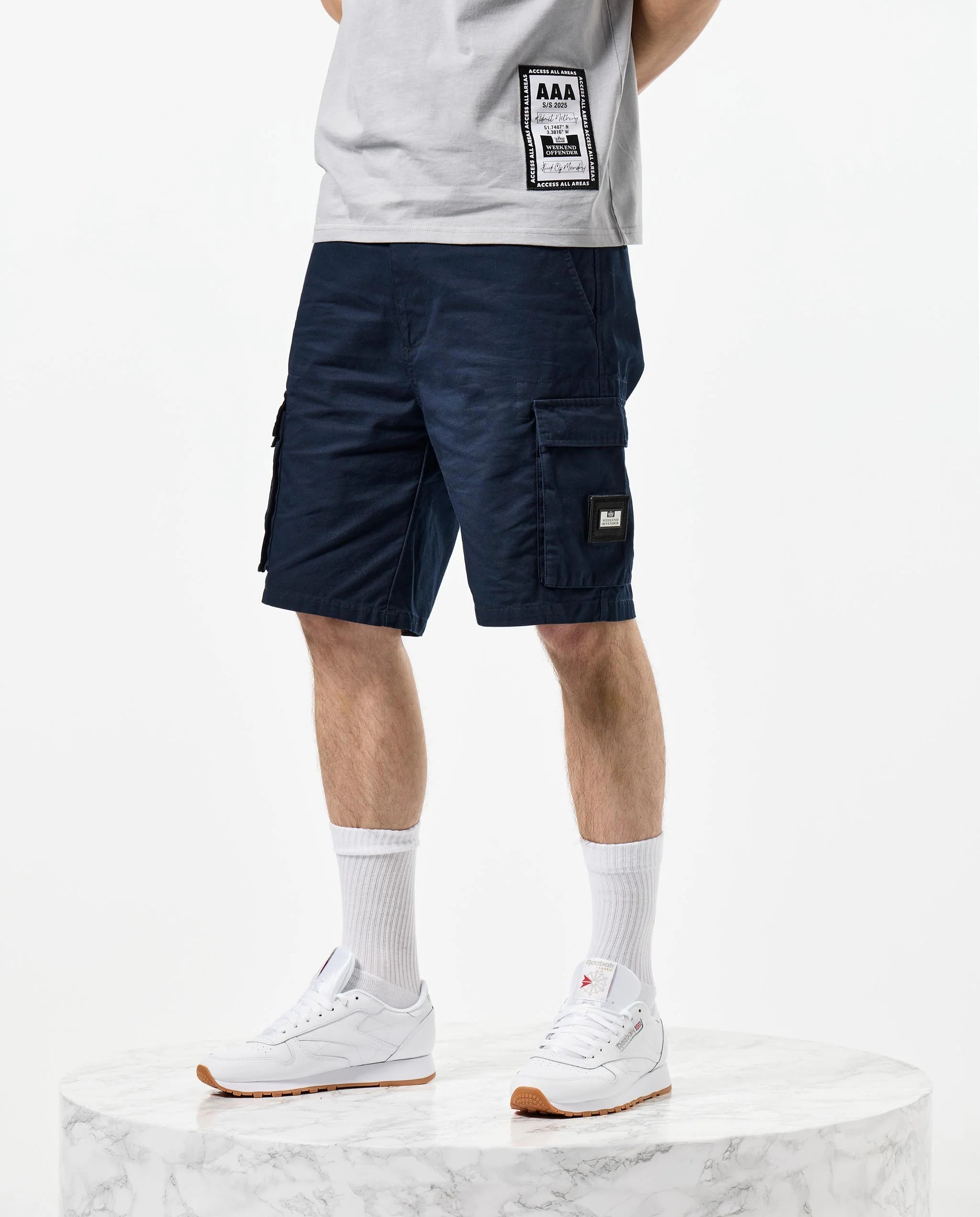 Weekend Offender Mascia Cargo Shorts Navy