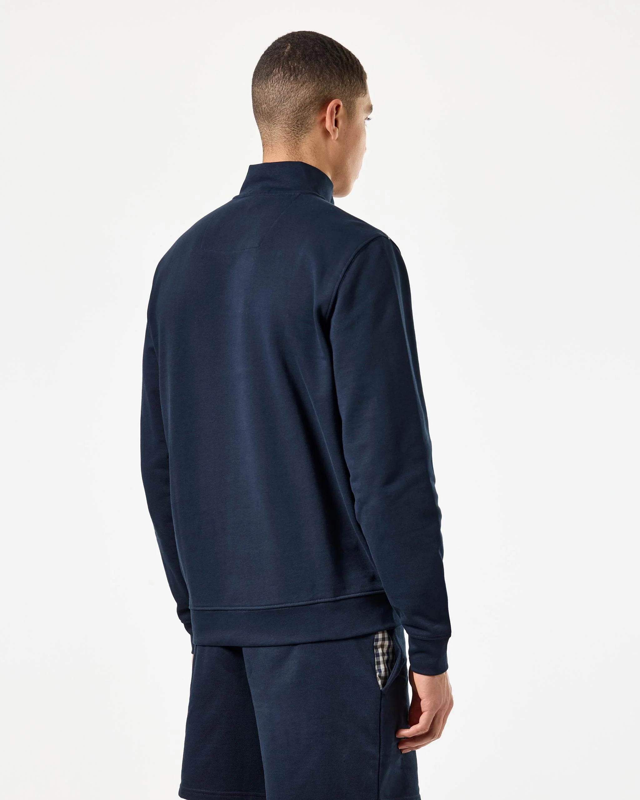 Weekend Offender Matisa 1/4 Zip Sweat in Navy House Check