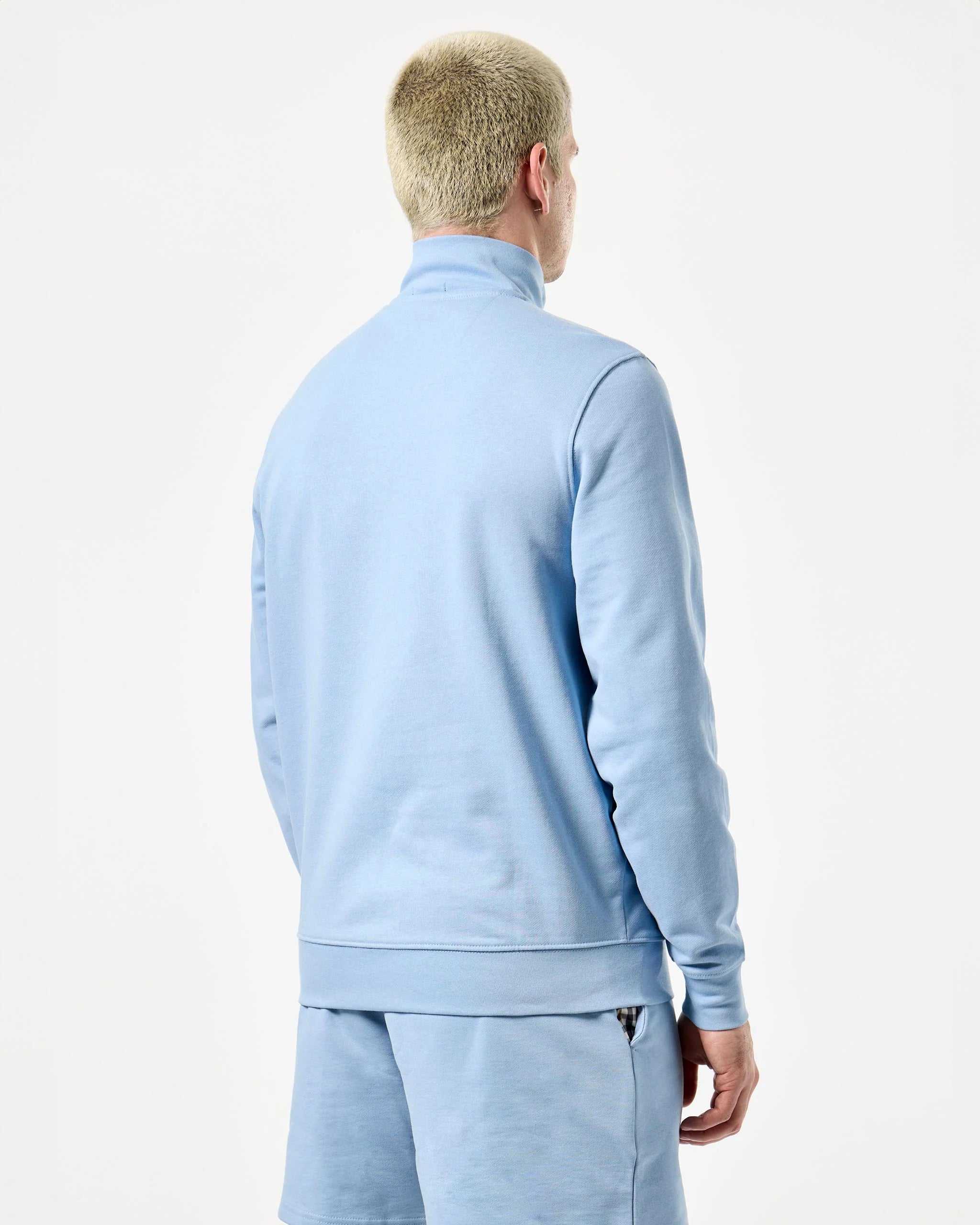 Weekend Offender Matisa 1/4 Zip Sweat House Check Sea Marine Blue