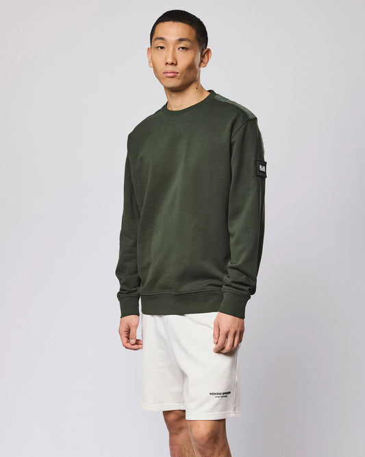 Weekend Offender F Bomb Crew Sweat Black Forest Green