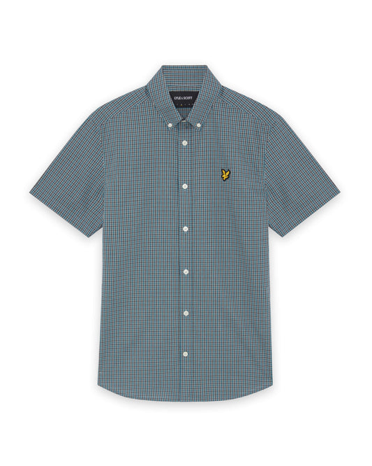 Lyle & Scott Fine Check SS Shirt Denim Jean