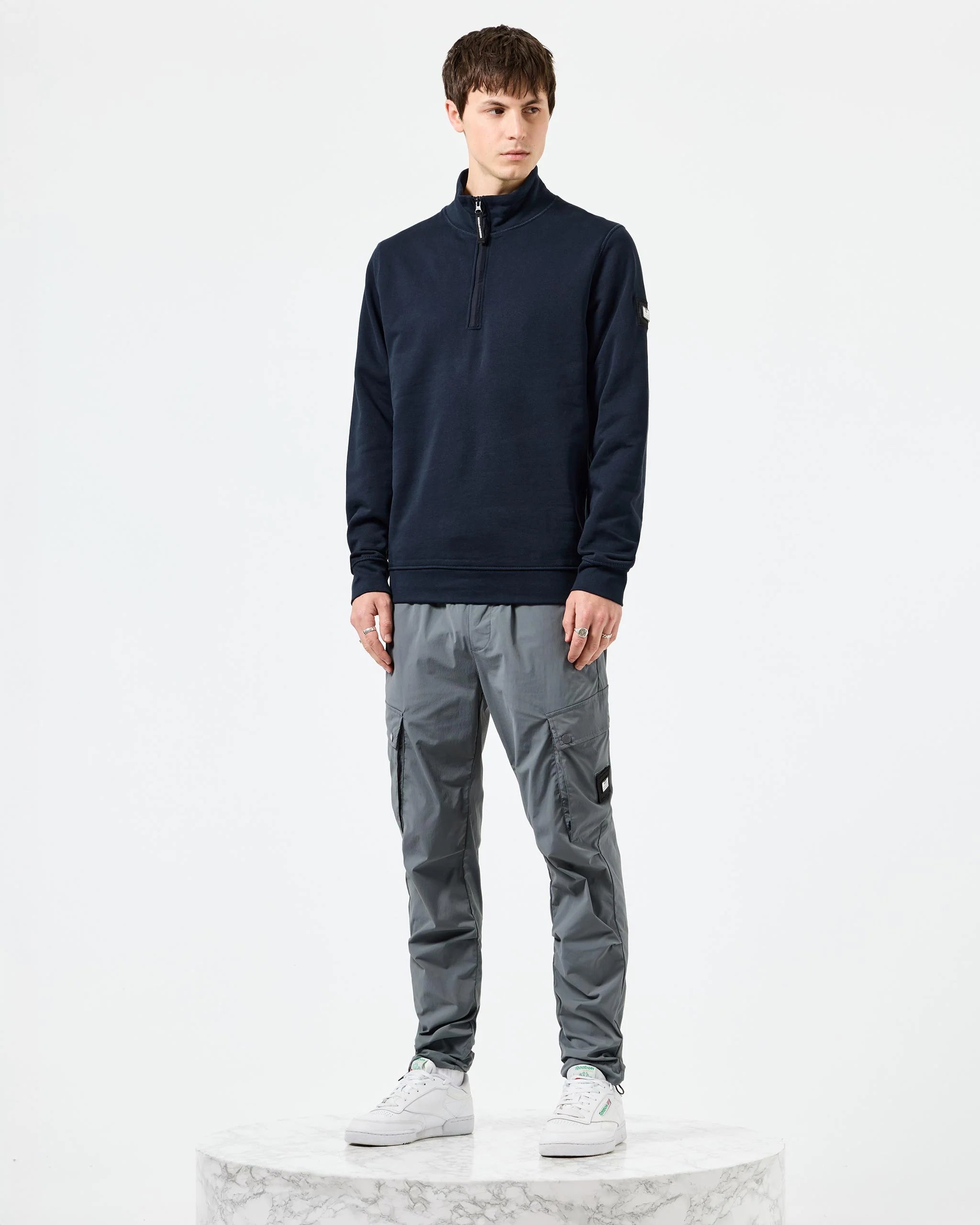 Weekend Offender Kraviz 1/4 Zip Sweat Navy