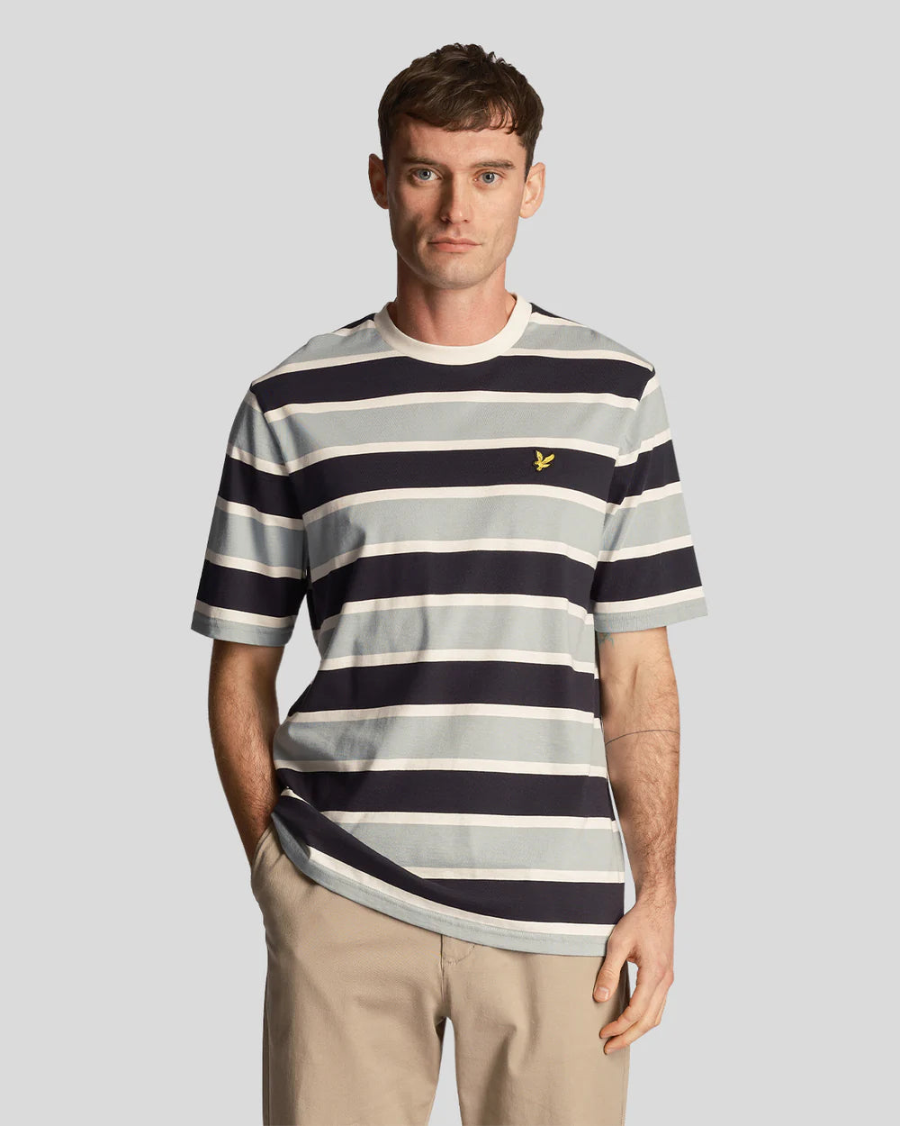 Lyle & Scott Stripe T-Shirt Slate Blue