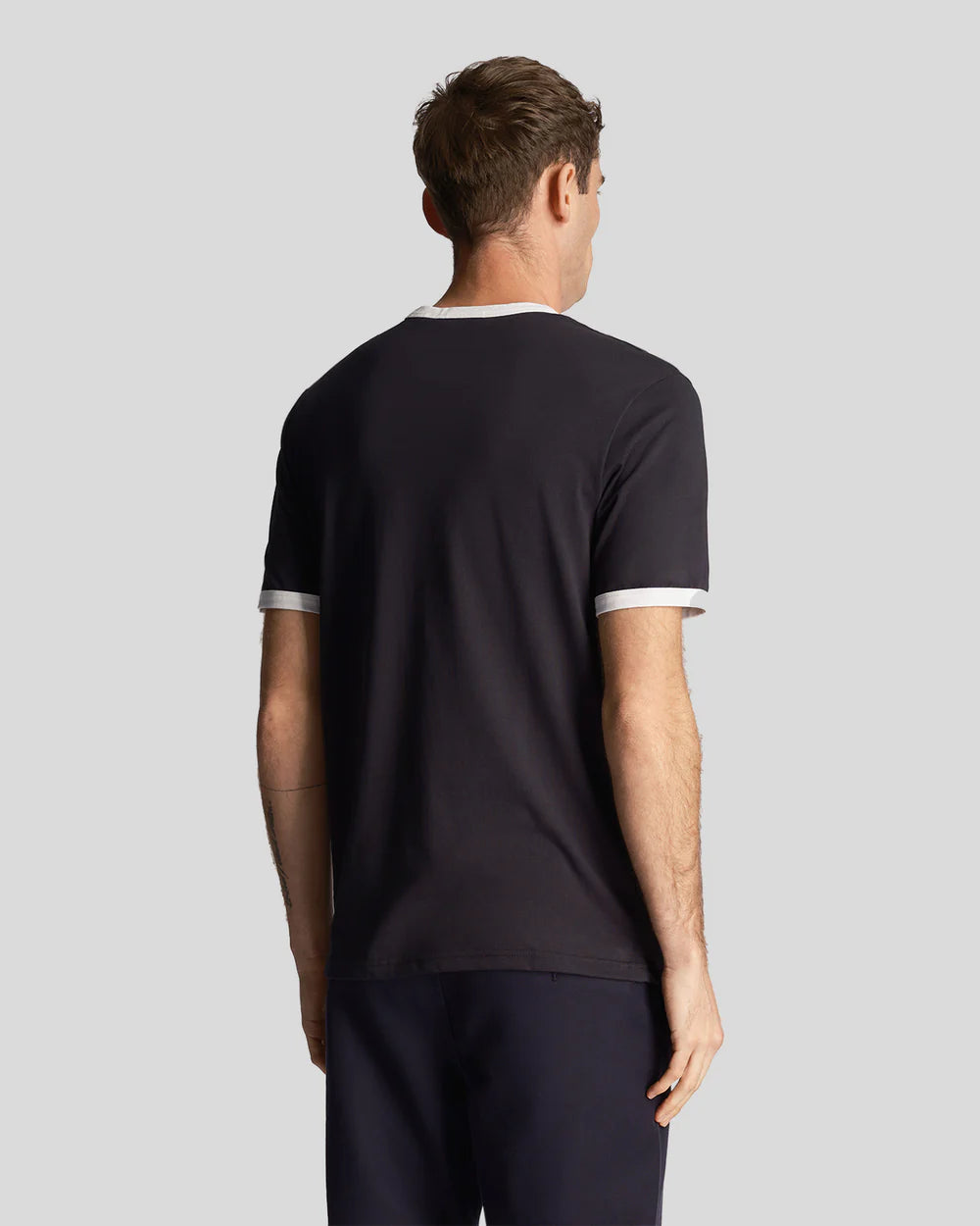 Lyle & Scott Tonal Ringer T-Shirt Dark Navy/White