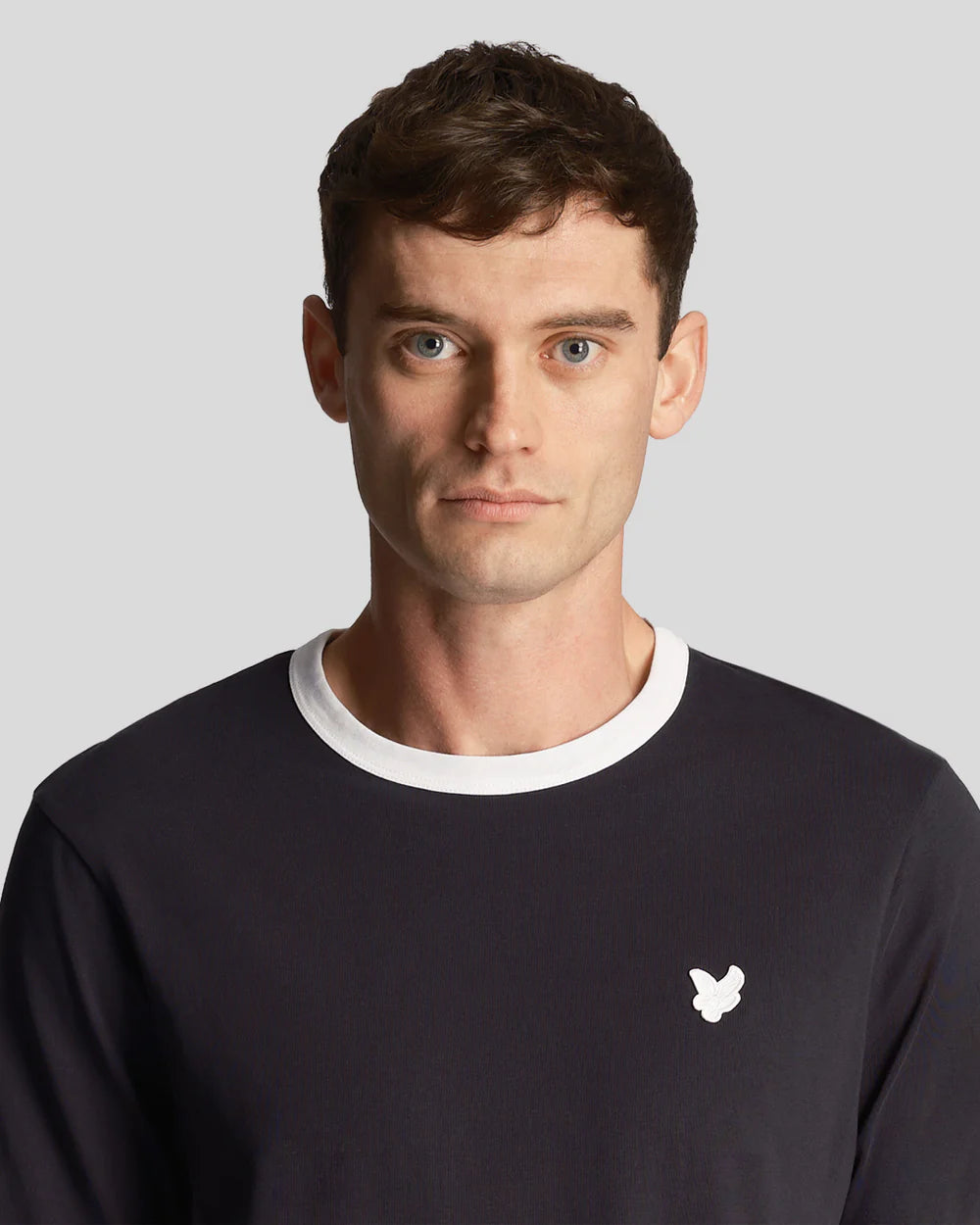 Lyle & Scott Tonal Ringer T-Shirt Dark Navy/White