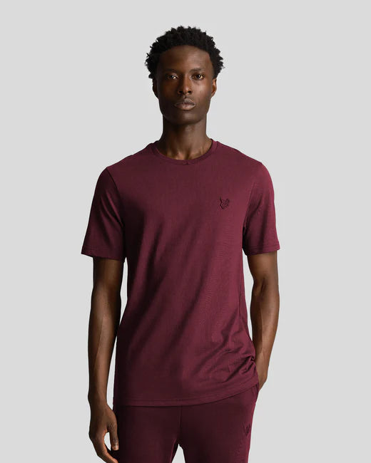 Lyle & Scott Tonal Eagle T-Shirt Burgundy