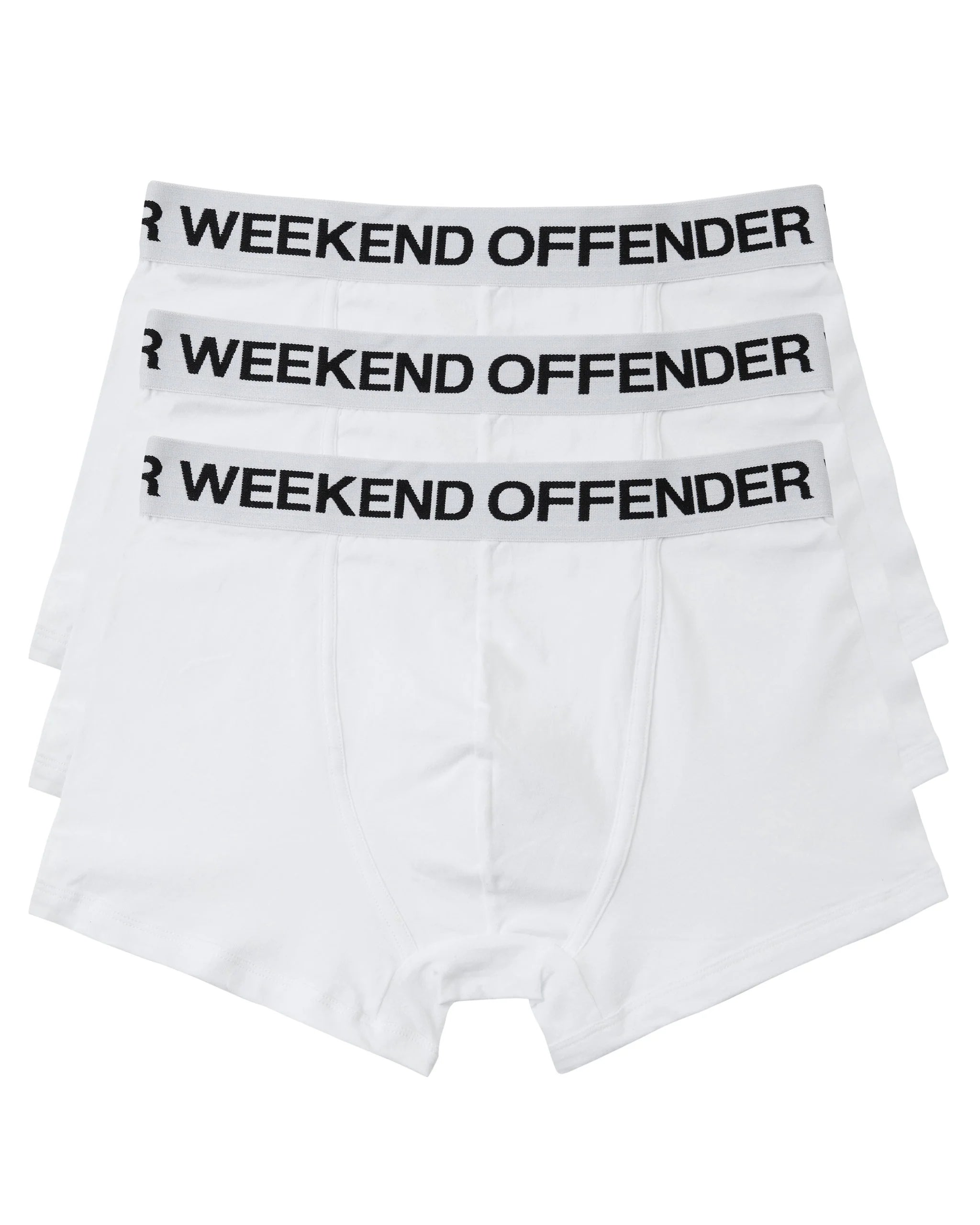 Weekend Offender 3 Pack Branded Boxer Shorts White – Inocencia