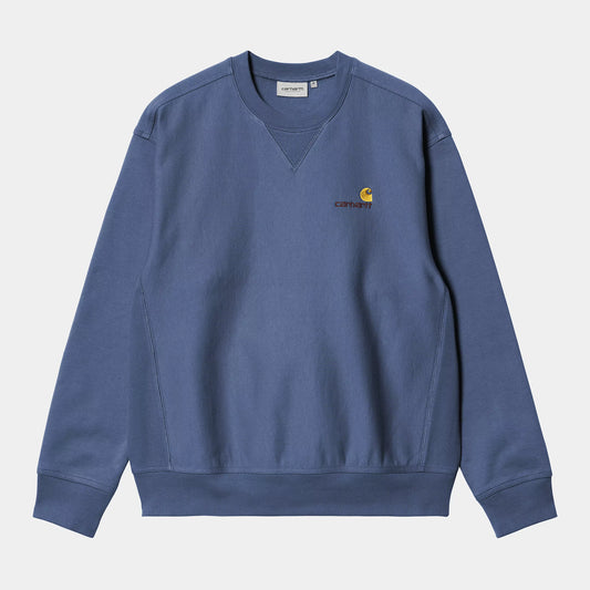 Carhartt WIP American Script Sweat Blue Iris