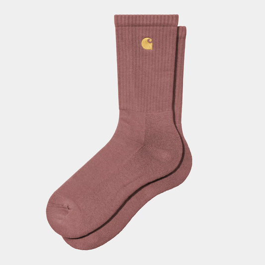 Carhartt WIP Chase Socks in Dusty Pink/Gold