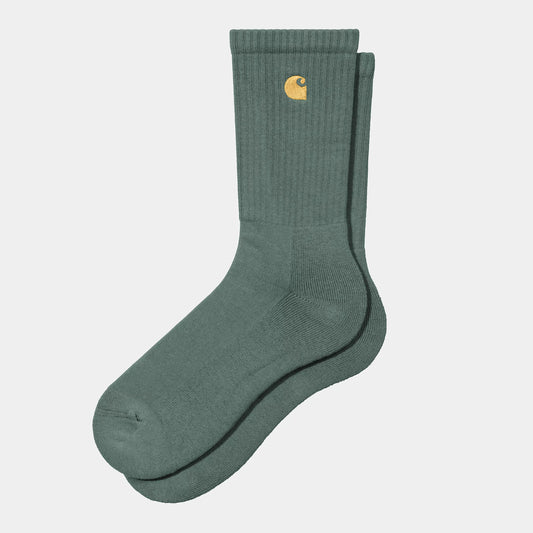 Carhartt WIP Chase Socks in Silver Pine/Gold
