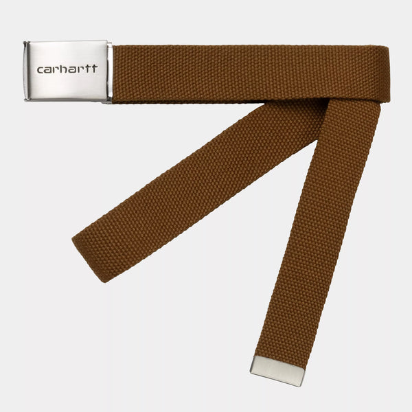 Carhartt WIP Clip Belt Chrome Hamilton Brown
