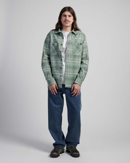 Edwin Millenium LS Heavy Flannel Brushed Shirt Green