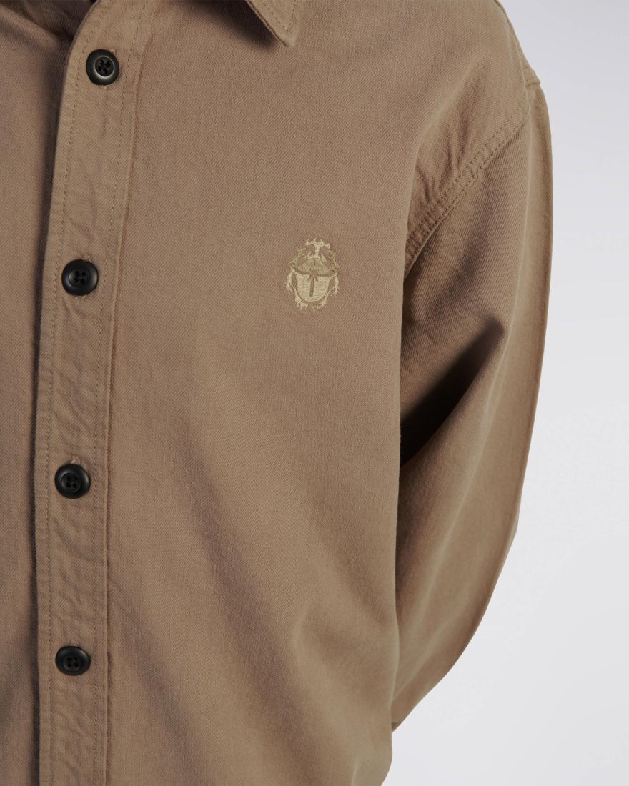 Edwin Sebastian Garment Dyed Denim Overshirt Shitake