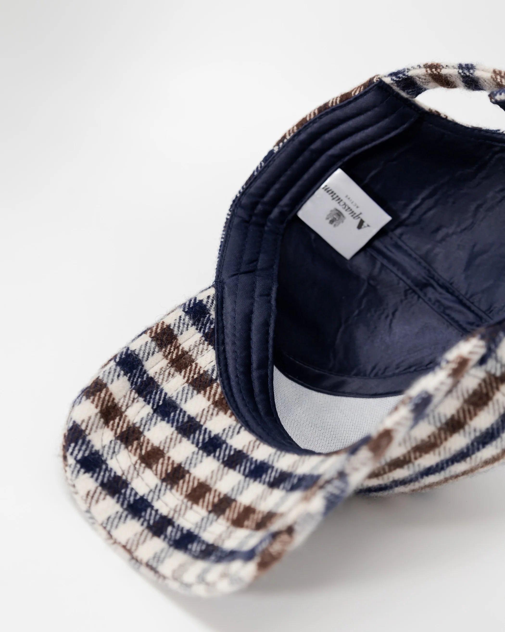 Aquascutum Active Water Repellent Wool Baseball Cap Club Check