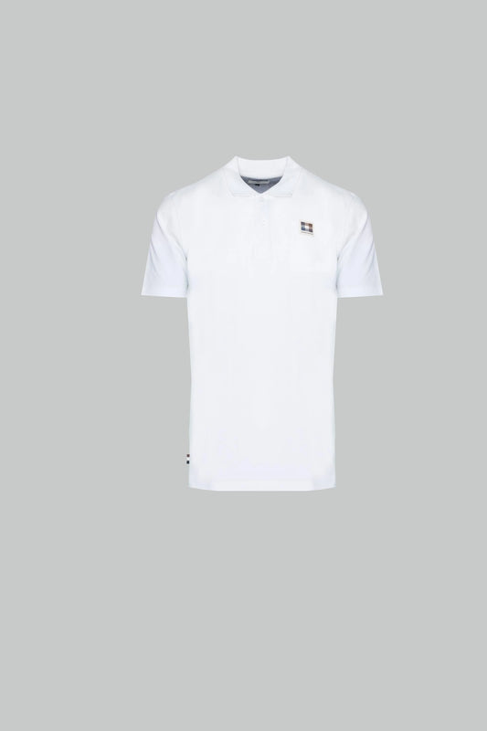 Aquascutum Active Check Patch Polo White