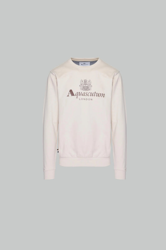 Aquascutum Active Big Logo Crewneck Sweat Beige