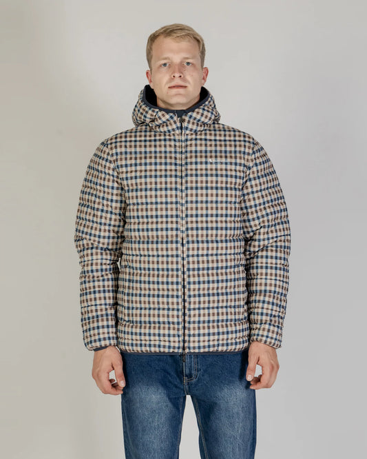 Aquascutum Active Quilted Puffer Hooded Jacket House Check