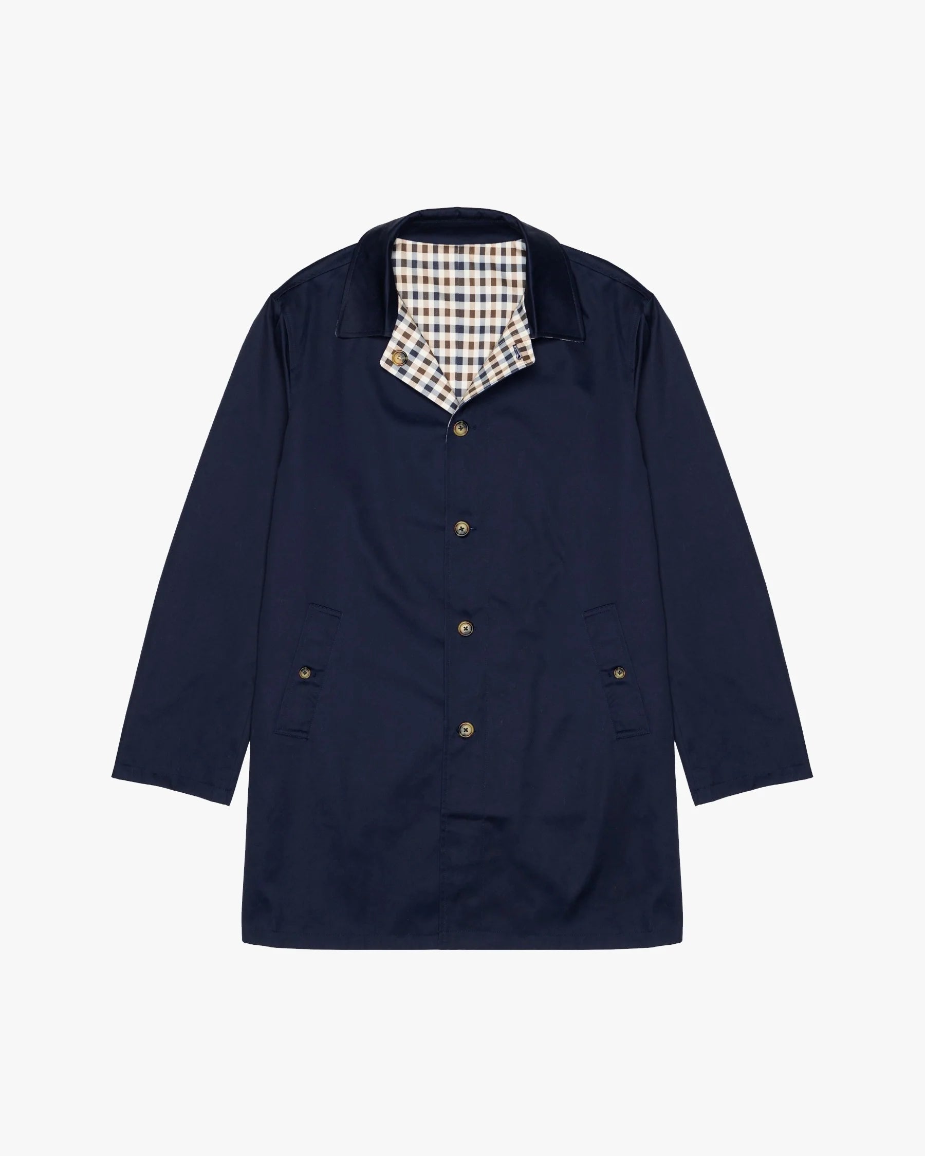 Aquascutum Archival Reversible Trench Coat Navy