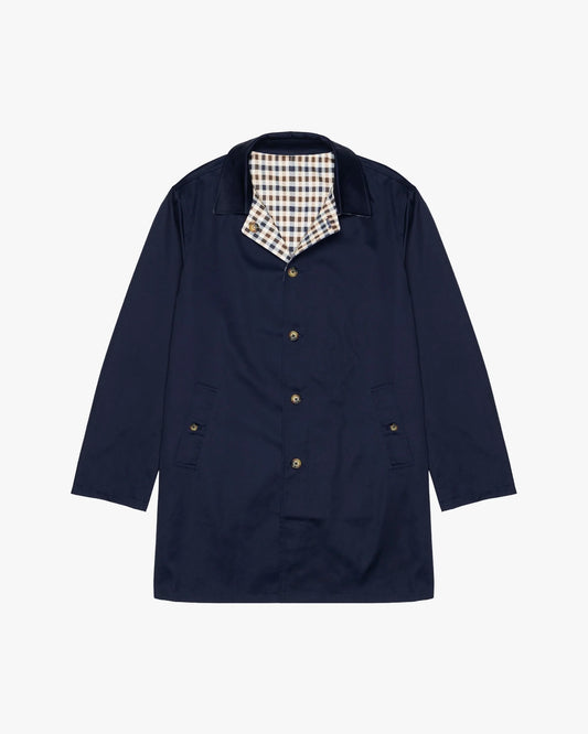 Aquascutum Archival Reversible Trench Coat Navy