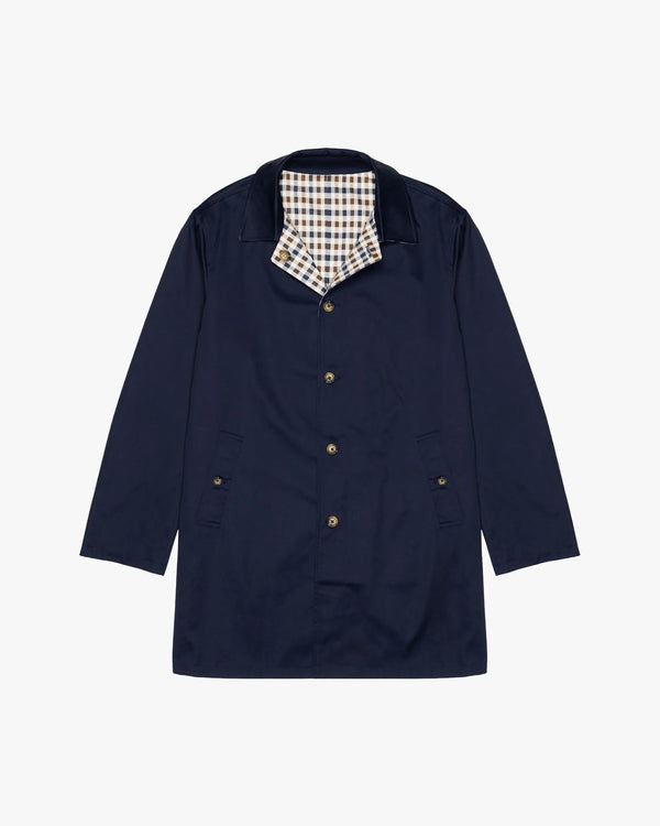 Aquascutum Archival Reversible Trench Coat Navy