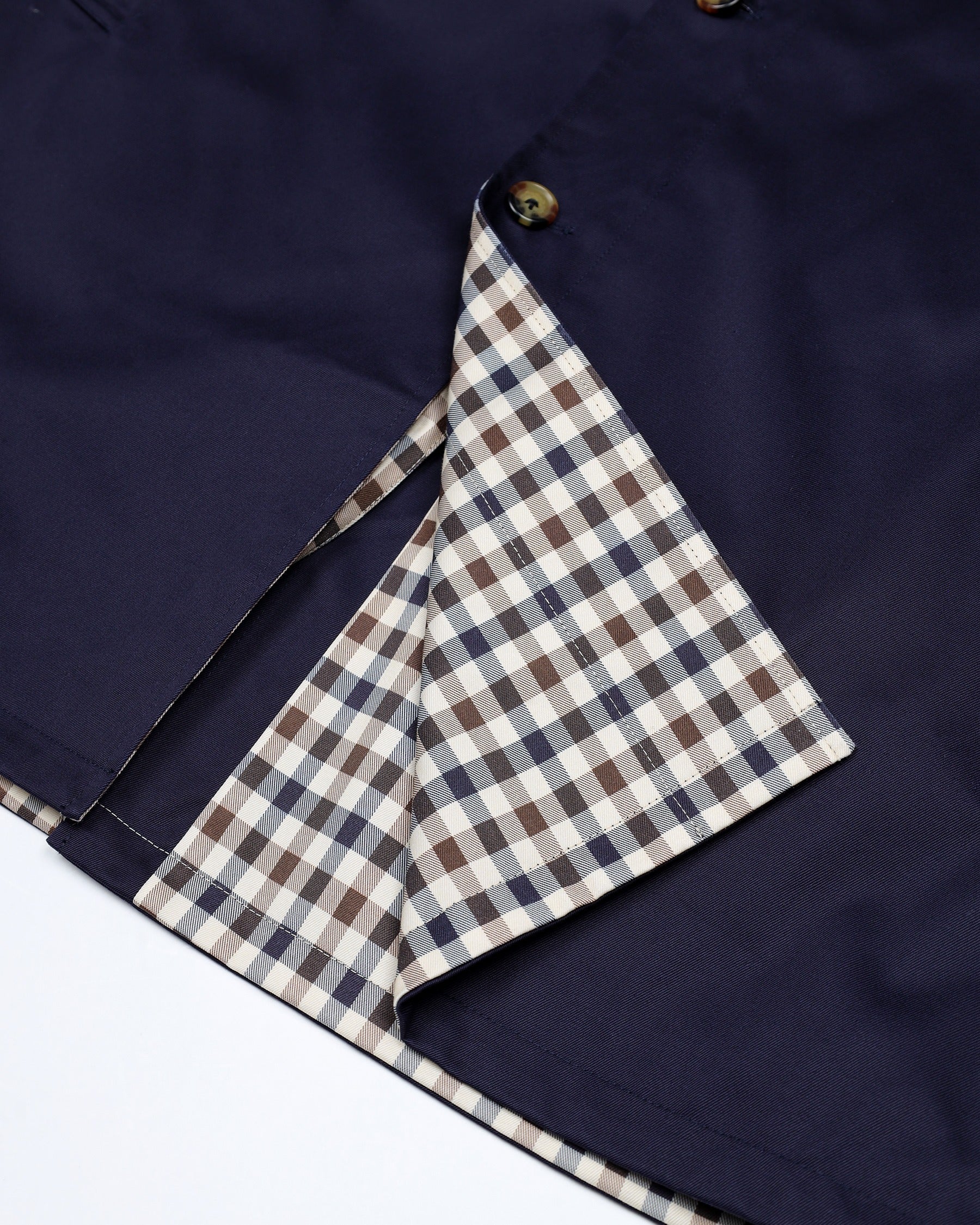 Aquascutum Archival Reversible Trench Coat Navy