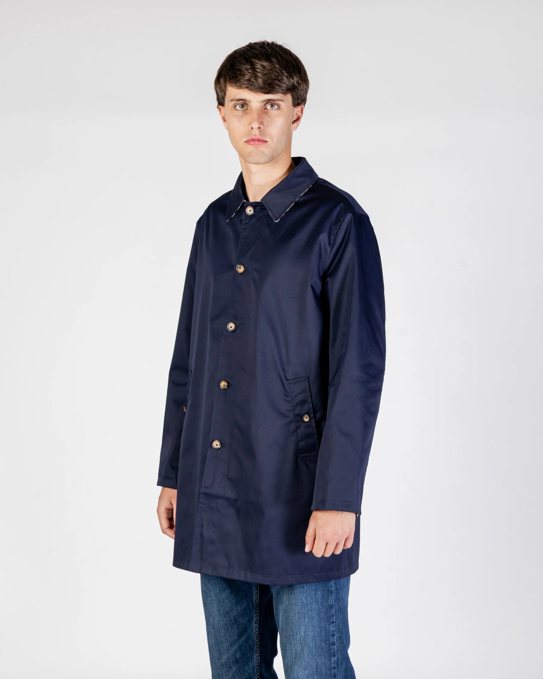 Aquascutum Archival Reversible Trench Coat Navy