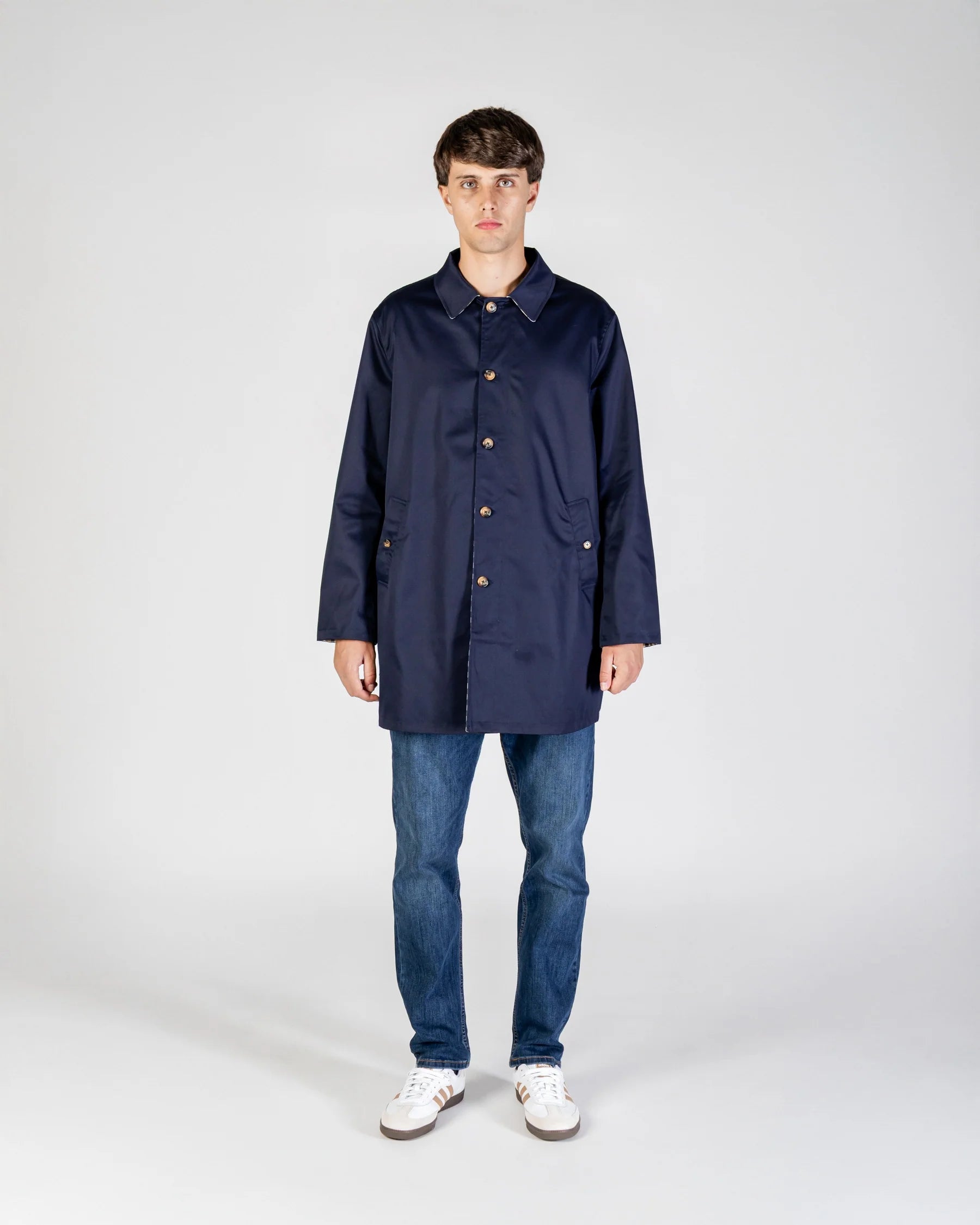 Aquascutum Archival Reversible Trench Coat Navy