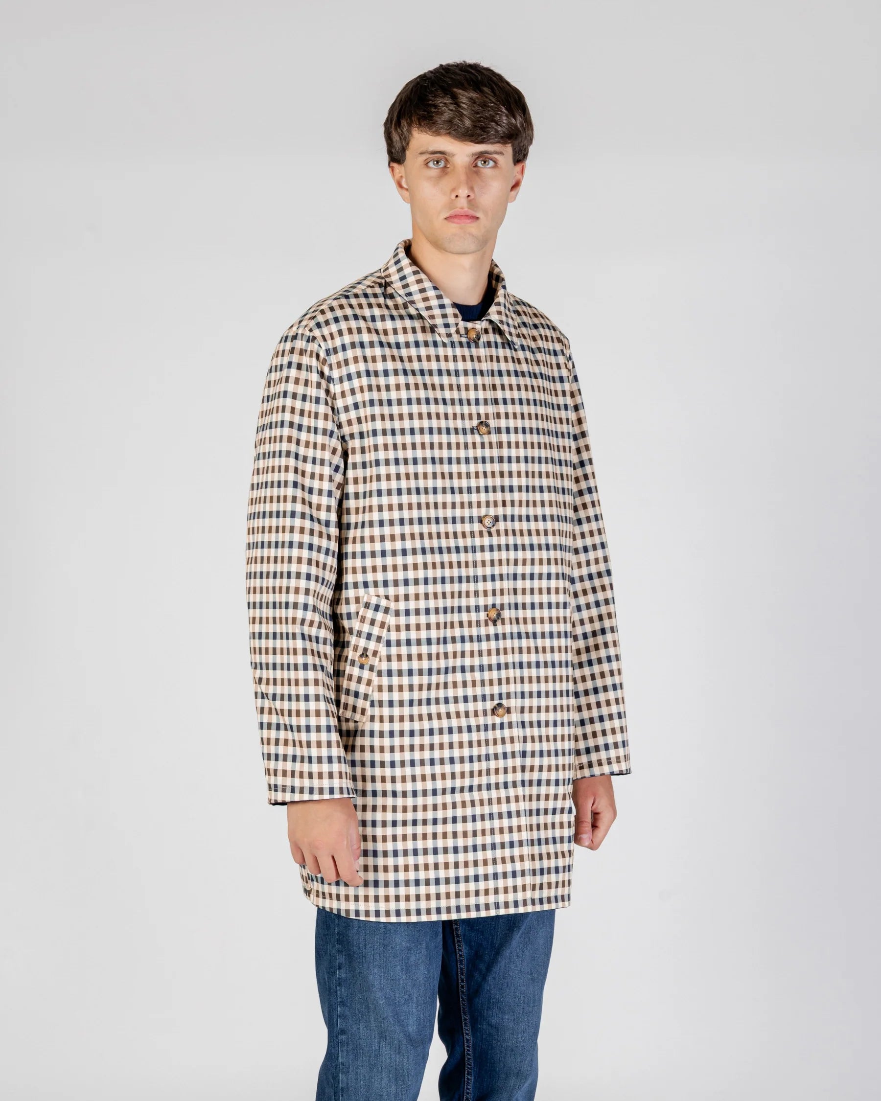 Aquascutum Archival Reversible Trench Coat Navy