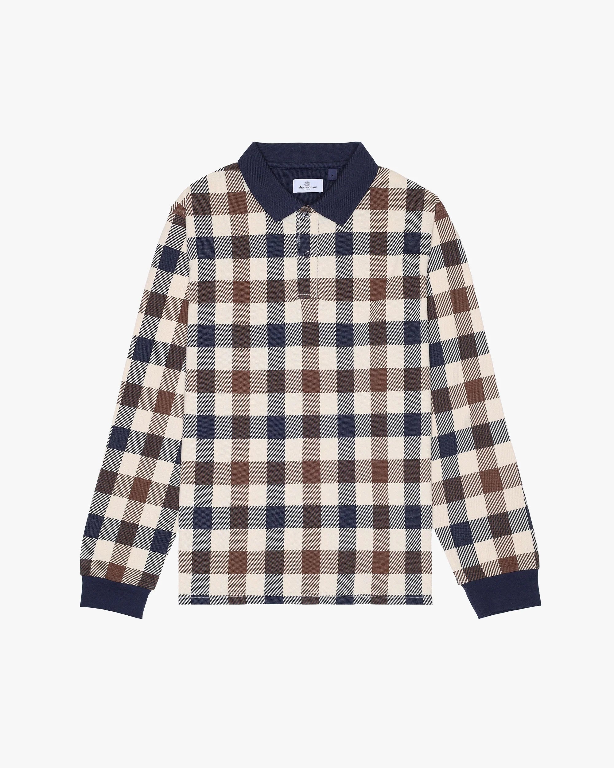 Aquascutum Macro Check L/S Polo