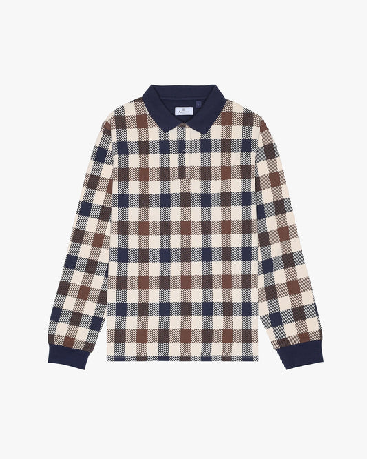 Aquascutum Macro Check L/S Polo