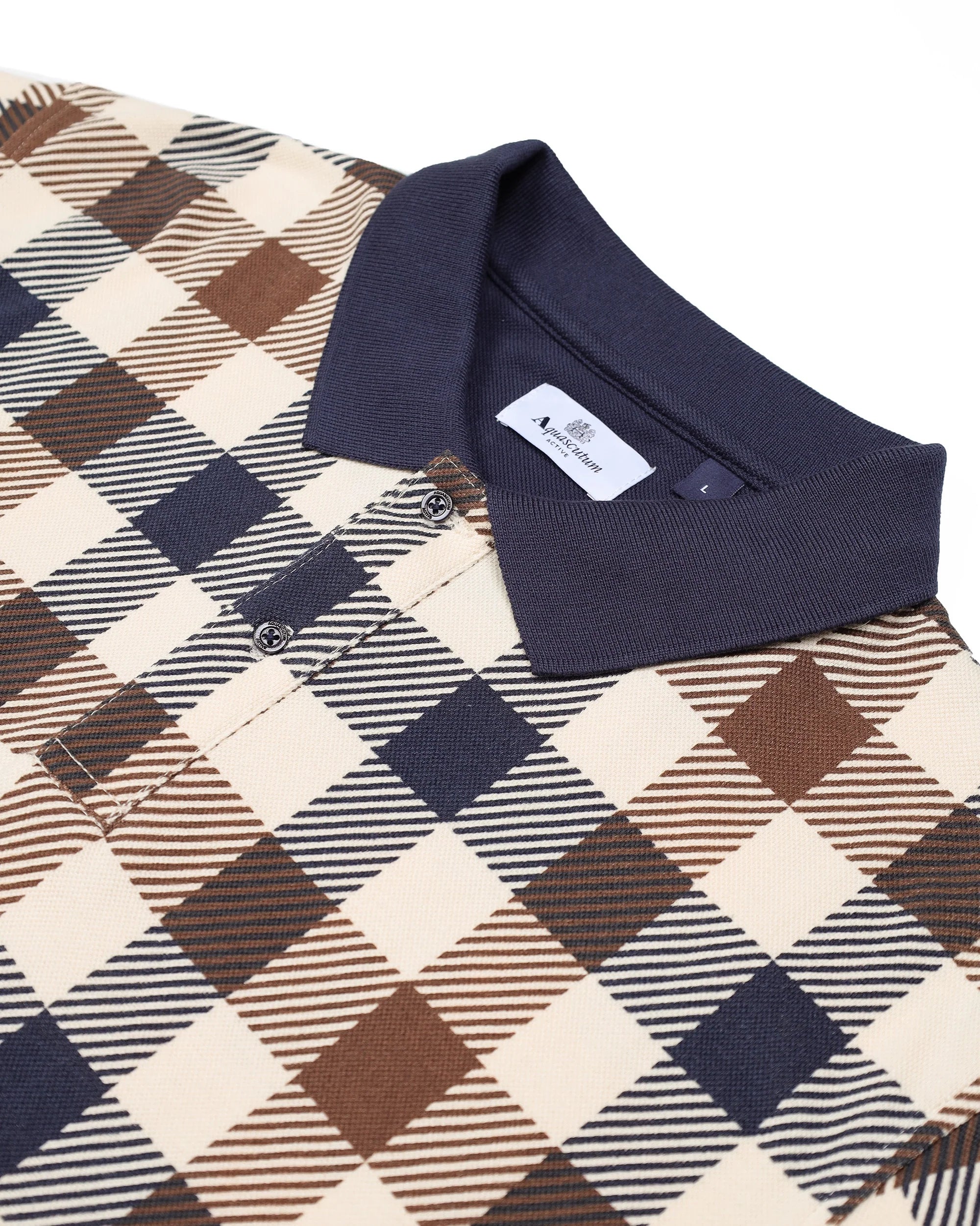 Aquascutum Macro Check L/S Polo