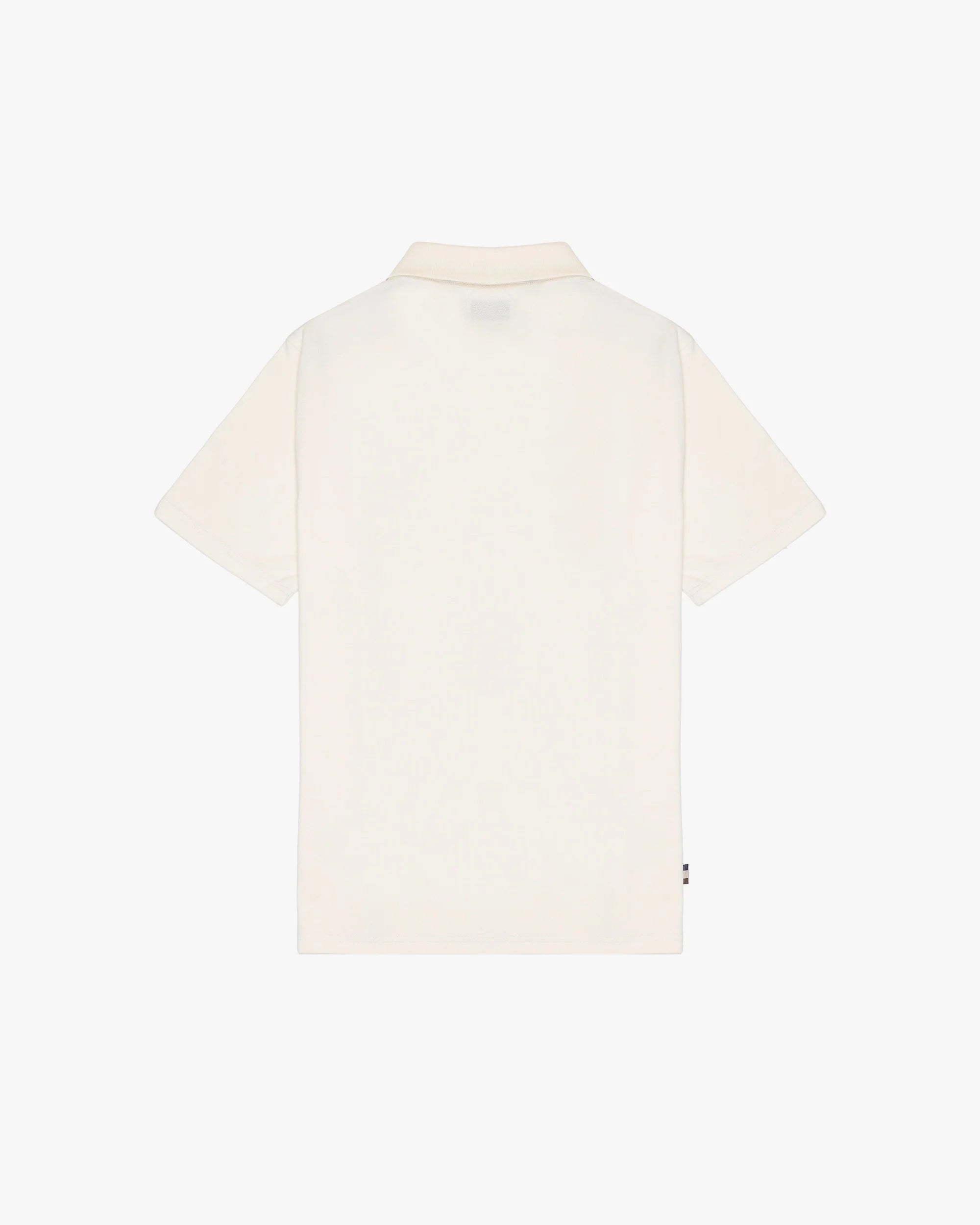 Aquascutum Check Shoulder Pique Polo Old White