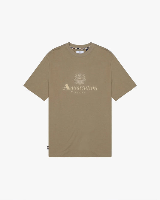 Aquascutum Active Big Logo T-Shirt Khaki