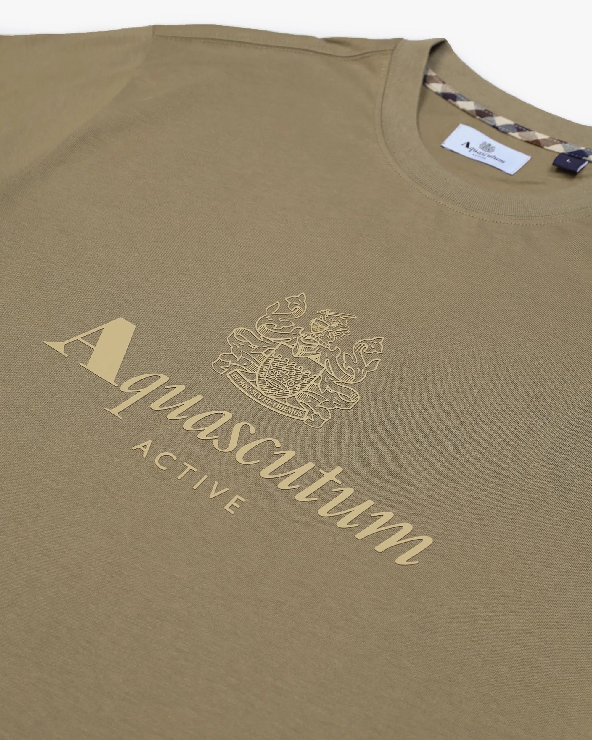 Aquascutum Active Big Logo T-Shirt Khaki