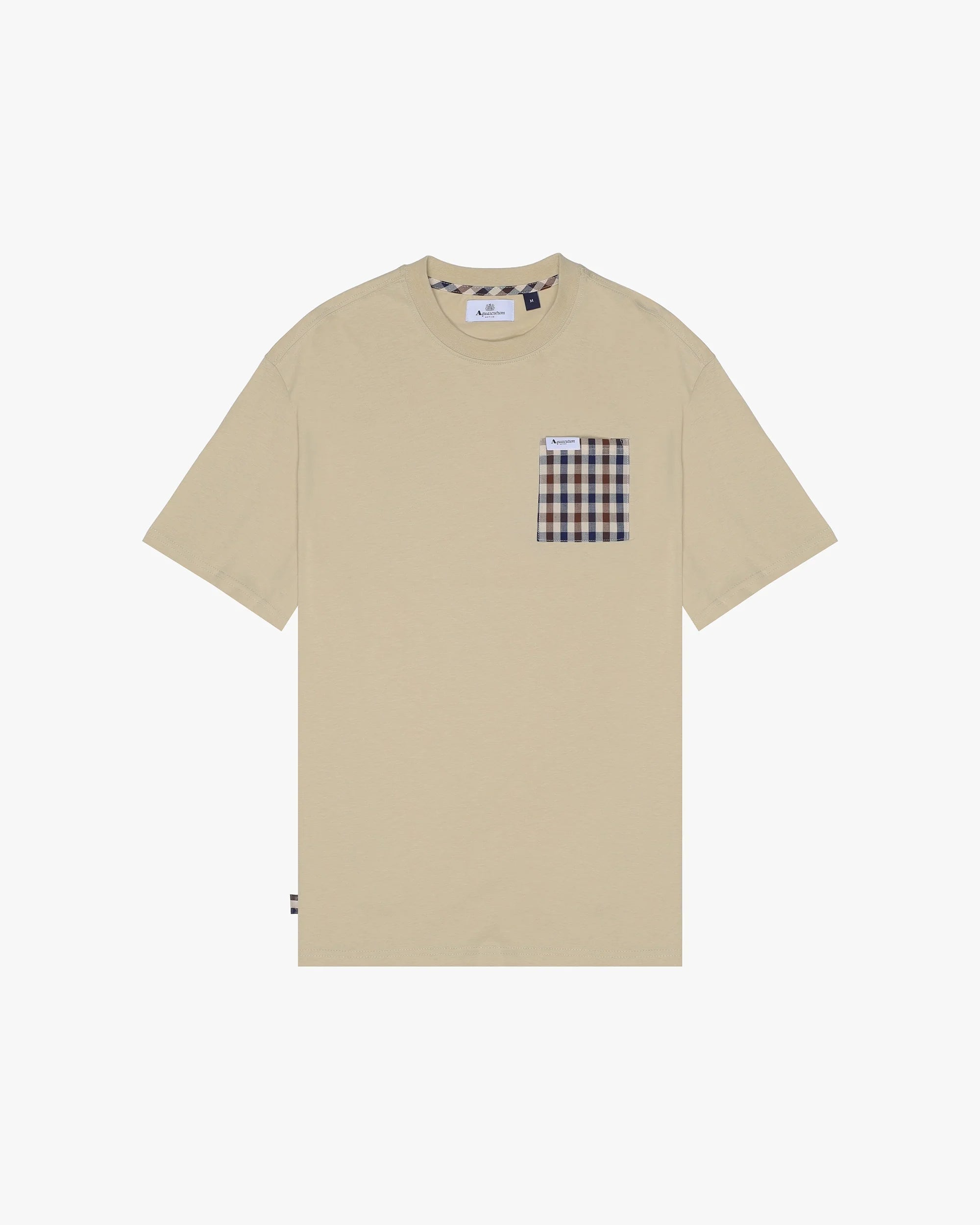 Aquascutum Active Club Check Iconic Pocket T-Shirt Beige