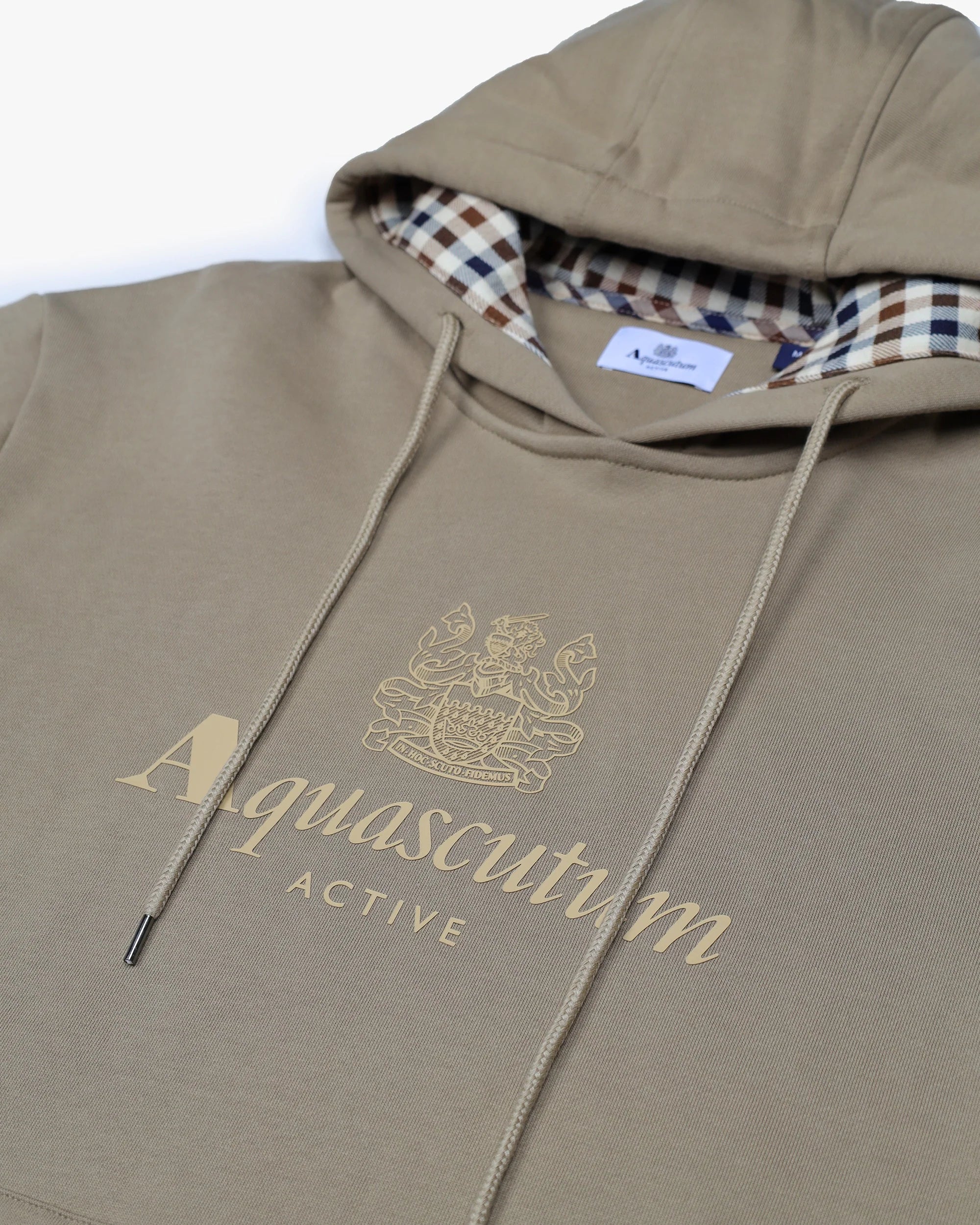 Aquascutum Active Big Logo Hoodie Fleece Khaki